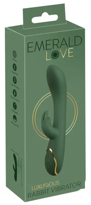 Luksuslik smaragdroheline jänese vibraator – 23 cm (9″)