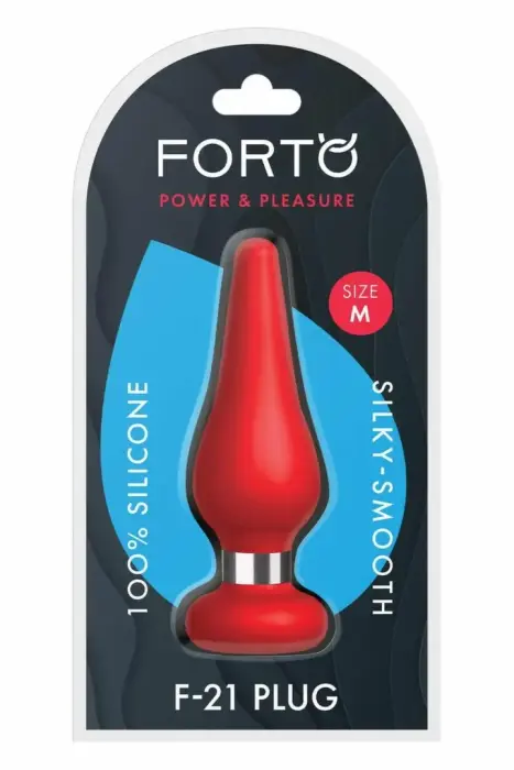 FORTO F-21 Tear Drop anālais spraudnis – M – Sarkans