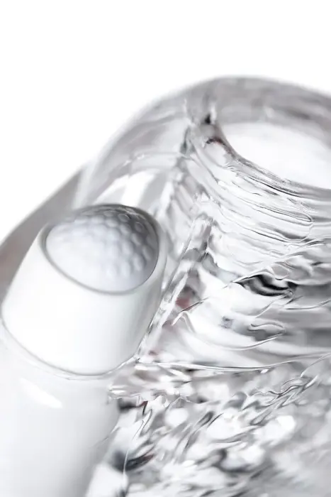 Lingam Khani, vibrējošs masturbators, TPE, caurspīdīgs, 9 cm Foto 8