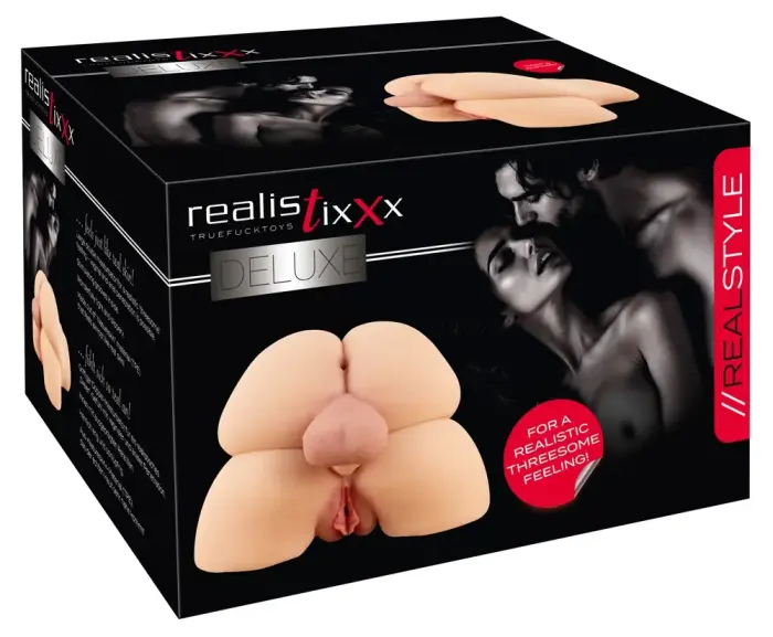 Realistixxx Deluxe Double Torso masturbatorius – kūno spalva