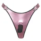 Bad Kitty strap-on stringid vibreeriva dildoga – 12 cm – must/roosa — Foto 5