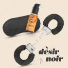 CRUSHIOUS DÉSIR NOIR HANDCUFFS SET + SATIN BLINDFOLD AND WARMING EFFECT LUBRICANT Foto 1