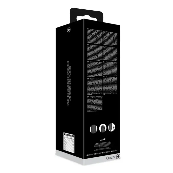 Rokas šķidrā silikona vibrējošā un grūdienu seksa mašīna – melna Foto 3