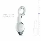 Glas No. 13 – curved glass anal plug with pull ring – M — Photo 4