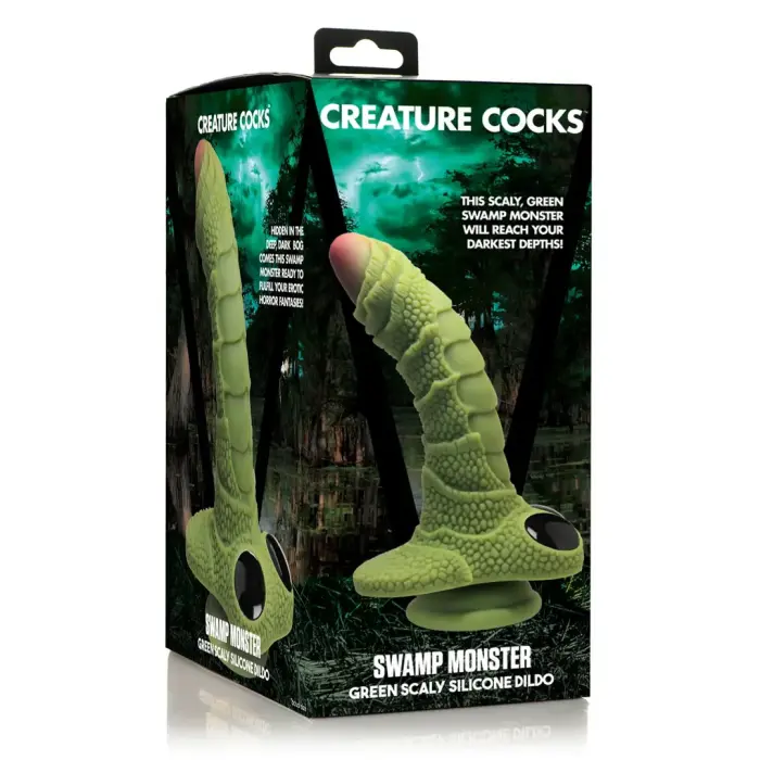 Swamp Monster zvīņains dildo – 24 cm (9.4″) – melns