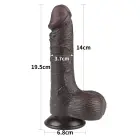 LoveToy Sliding Skin Dual Layer Dong – realistiškas dviejų sluoksnių dildo – TPE – juodas – 19 cm — Nuotrauka 11