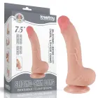 Sliding Skin divslāņu dildo – 19 cm (7.5″) – Miesas krāsa — Foto 1