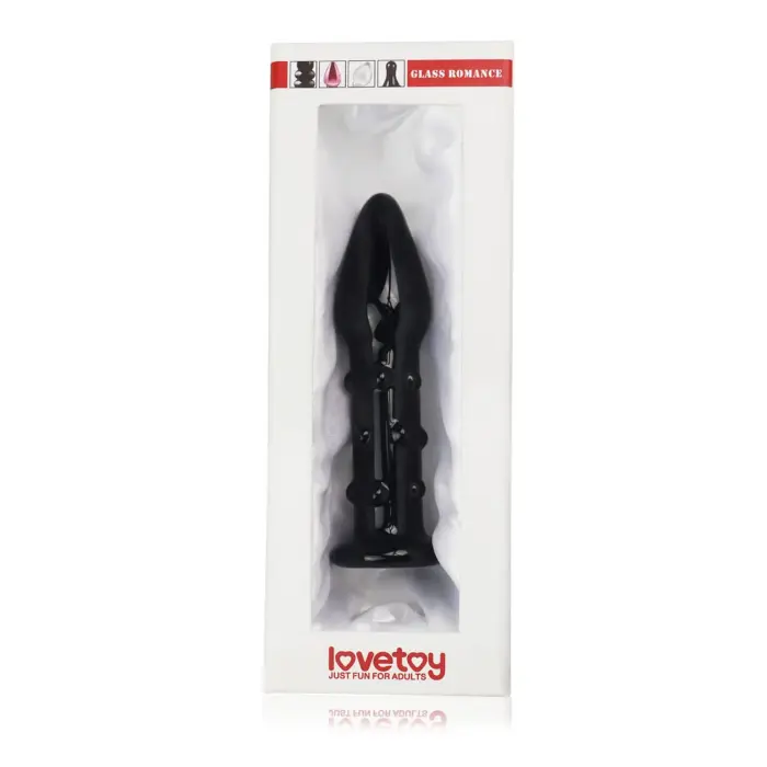 Romance stikla dildo – 14 cm (5.5″) – Melns Foto 2