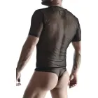 Men's V-neck Mesh T-shirt – Black – S — Photo 2