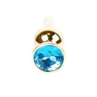 Plug-Jewellery Gold Butt Plug – 9.5 cm (3.7″) – Blue — Photo 1