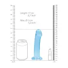 Nerealistisks dildo ar piesūcekni – 17 cm (7″) – Caurspīdīgs Foto 3