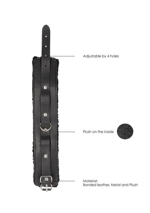 Plush Bonded Leather Ankle Cuffs - With Adjustable Straps Foto 4