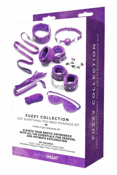 Whipsmart Fuzzy Collection 12-Piece Adjustable Bondage Kit – чёрный