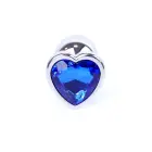MyLove Toys Jewellery Silver анальная пробка в форме сердца – 7 см – Темно-синяя — Фото 3