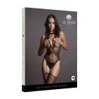 Contrast Suspender Mesh Bodysuit – Black – One Size — Photo 1