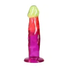Doc Johnson Crystal Jellies Classic Dong – elastīgs želejas dildo – varavīksnes – 19,1 cm — Foto 1