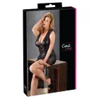 Cottelli Collection wet look suknelė su nėrinių apdaila – juoda – 2XL — Nuotrauka 1