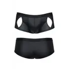 Men's Wet Look Boxer Shorts with Decorative Pockets – Black – XL — Photo 4
