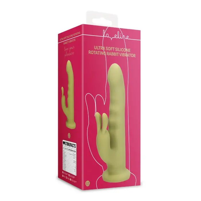 Itin minkštas besisukantis triušio vibratorius – 18 cm (7″) – žalias