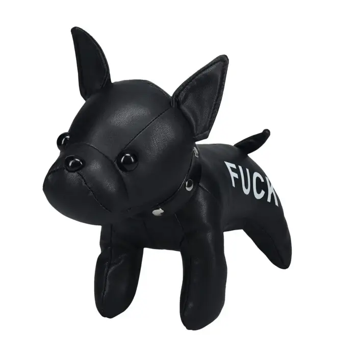S-Line Plushie Pups – novelty plush toy – 'Fuck' print – black