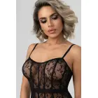 Christine Midnight Mesh – lühike läbipaistev võrkkleit pitsiga – must – üks suurus — Foto 3