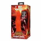 POWER MONSTERS Blazeheart Charger – fantaasialine silikoon-dildo – läbipaistev oranž – 18,5 cm — Foto 3