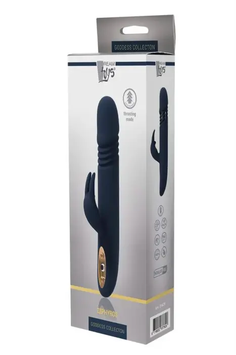 GODDESS COLLECTION ZEPHYROS truša vibrators ar kustību – 23 cm (9″) – rozā