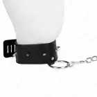 KINK regulējama apkakle ar sudraba kniedēm un ķēdīti 65 cm, melna, 36-43 cm — Foto 3