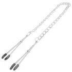 Darkness Adjustable Stainless Metal Nipple Clamps with Chain – Silver — Photo 3