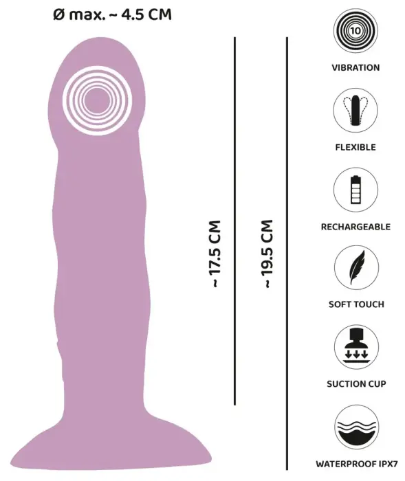 Heart Guy Purple vibrators – 19.5 cm (7.5″) – violets Foto 11