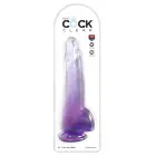 King Cock Clear Purpl Model with Balls and Suction Cup – 27.9 cm (11″) – Purple — Photo 1
