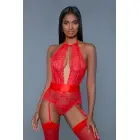 Be Wicked Ophelia Satin Bodysuit – Red – L — Photo 1