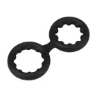 Rock Solid Double Stamina – silicone double cock ring with metal beads – black – 36 mm — Photo 1