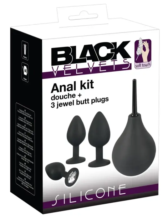 Черный набор Velvets для анальной гигиены – Black