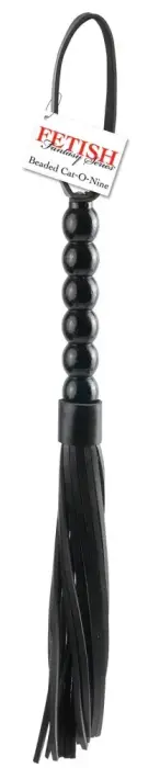 FFS Beaded Cat-o-Nine Tails intiimne piits 22cm must PU