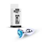Plug-Jewellery Silver sirds formas anālais spraudnis – 7 cm (2.8″) – Zils — Foto 11