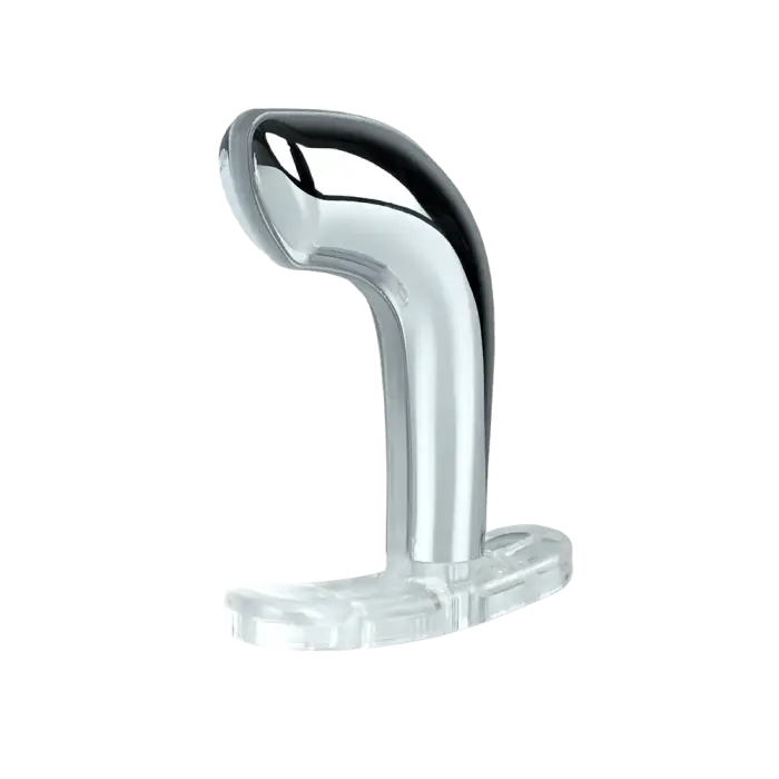 EXO Rogue metāla e-stim prostatas masieris – 9 cm (3.5″) – Caurspīdīgs