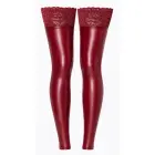 Noir Handmade powerwetlook zeķes bez pēdas ar mežģīni – bordo – L — Foto 8