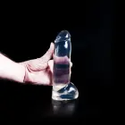 Tumšs caurspīdīgs dildo – 20 cm (8″) — Foto 2