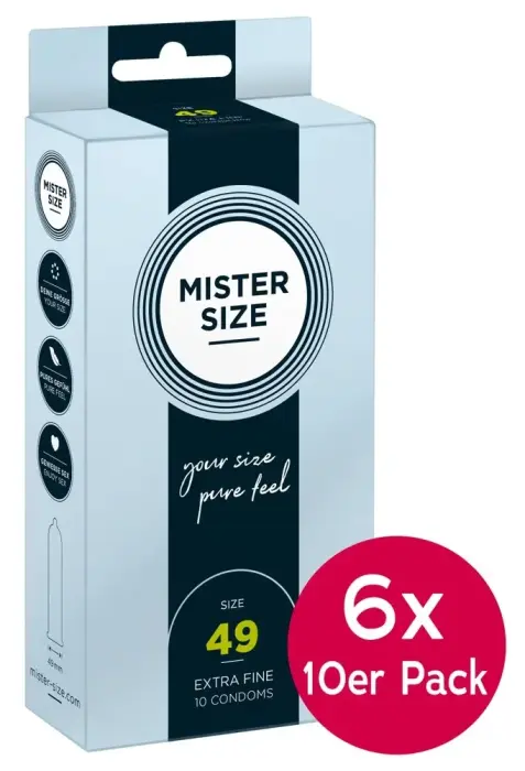 Mister Size ypač ploni prezervatyvai – 49 mm – 60 vnt.