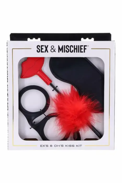 Sportsheets Ex's & Oh's Kiss Kit – чувственный набор для игр с силиконовыми наручниками