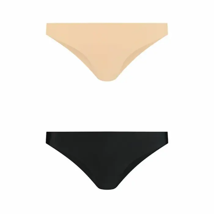 Bye Bra Invisible brazilikiškų kelnaičių rinkinys, 2 vnt. – kūno spalvos ir juodos – M