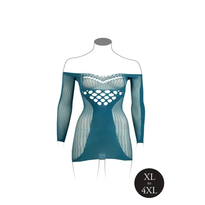 Garām piedurknēm tīkliņa mini kleita – Queen Size Foto 16