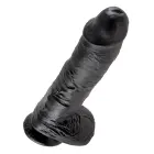 King Cock realistiškas dildo su sėklidėmis ir siurbtuku – 25.4 cm (10″) – juodas — Nuotrauka 4