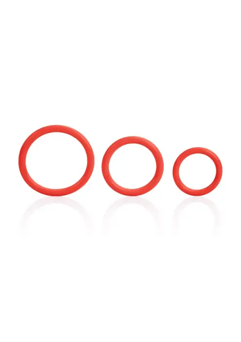 Tri-Rings Cock Ring Set – Red