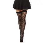Leg Avenue Wild Rose Net Thigh Highs – Black – One Size — Photo 5