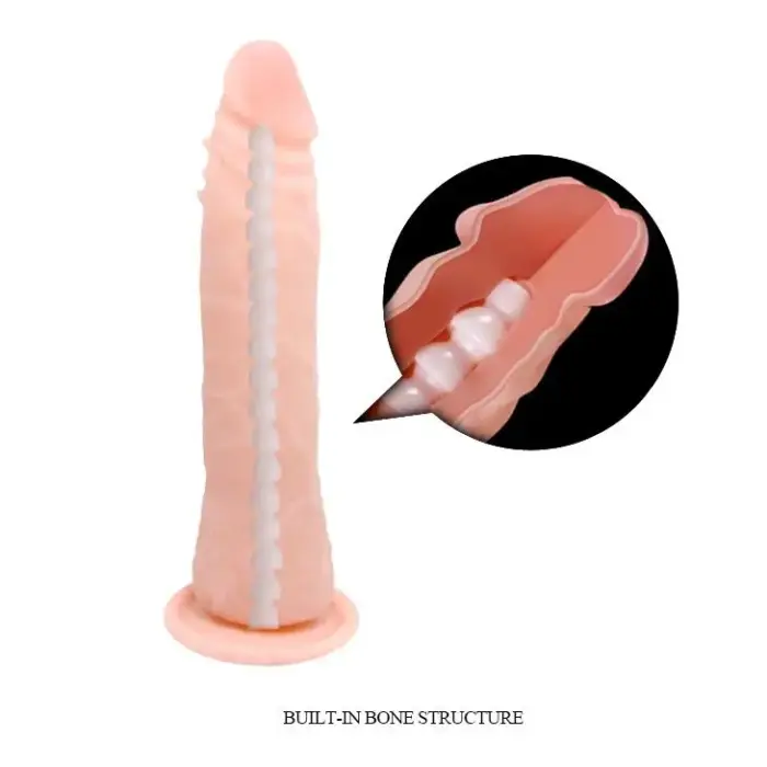 BAILE - Elastīgs reālistisks dildo ar piesūcekni – 20 cm (8″) – Caurspīdīgs Foto 5