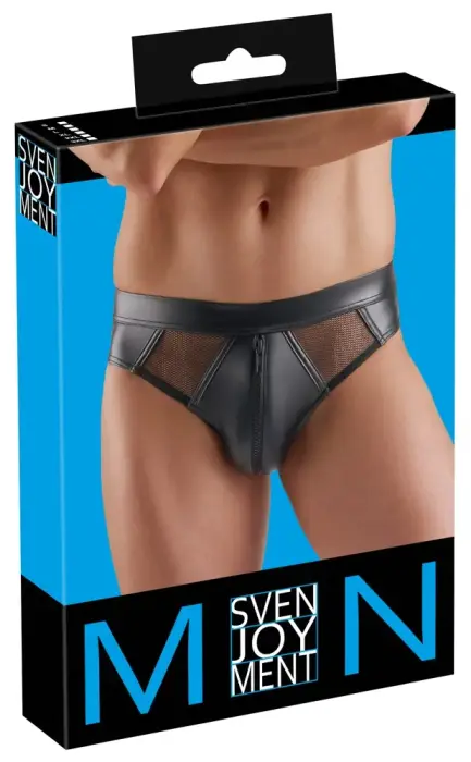 Svenjoyment Wetlook Slip Briefs – Black – L