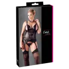 Strappy Cami Suspender Set with Open Cups – Black – XL — Photo 1