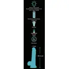 Tumsā spīdošs reālistisks dildo – 20.5 cm (8.1″) – Tirkīza — Foto 7